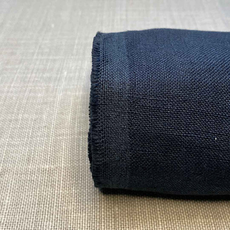 Pur lin bleu marine froissé