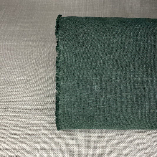 Lino puro blanqueado verde jade