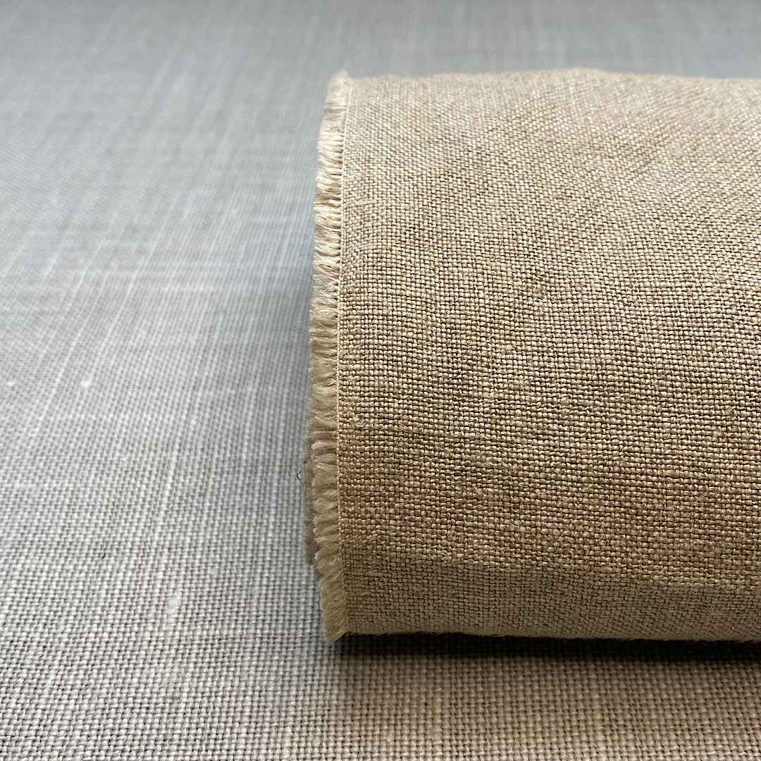 Pur lin gris ficelle froissé