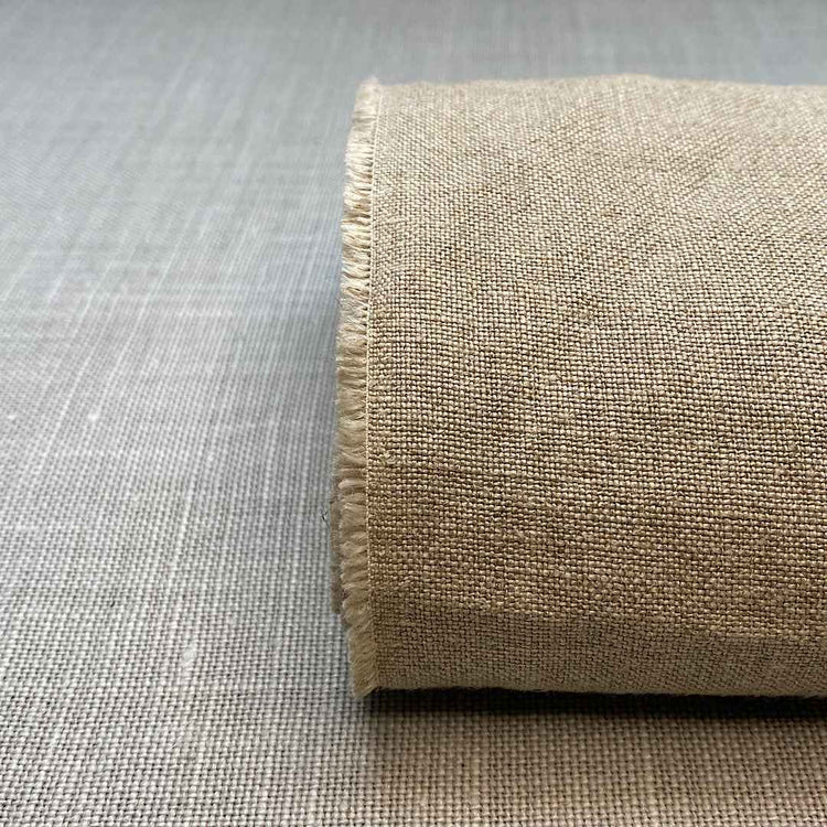 Pur lin gris ficelle froissé