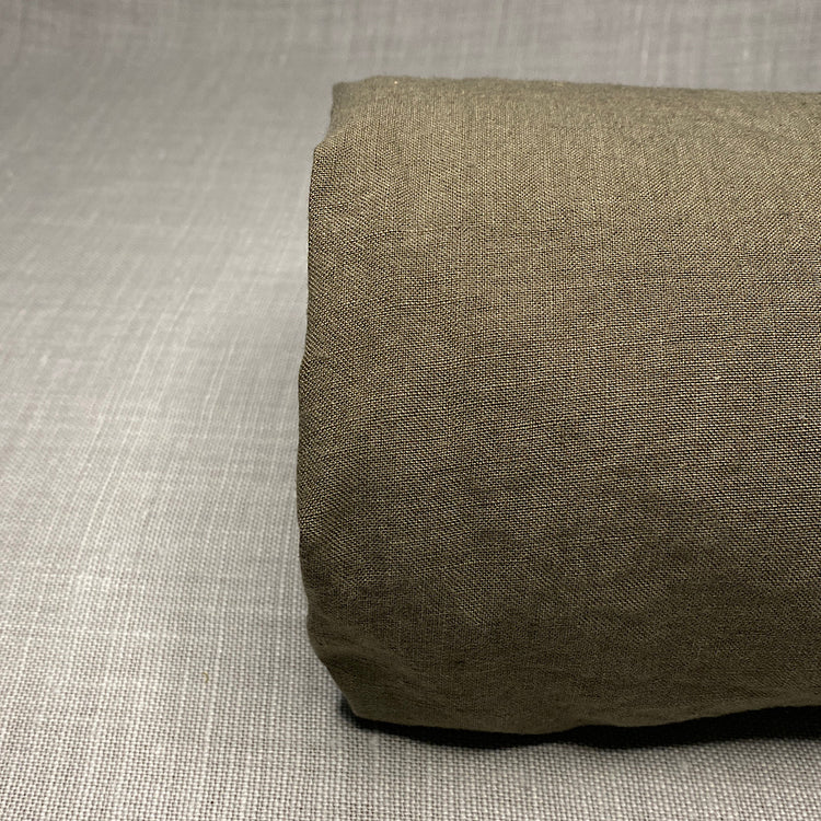 Pur lin vert olive lavé à la pierre