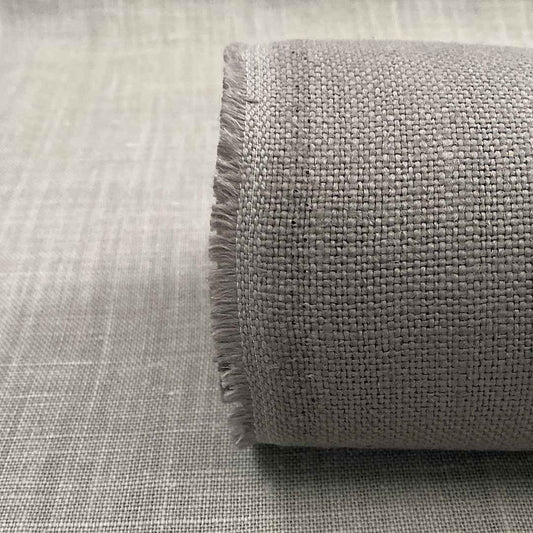 Pur lin gris nickel téflon lavé en atelier