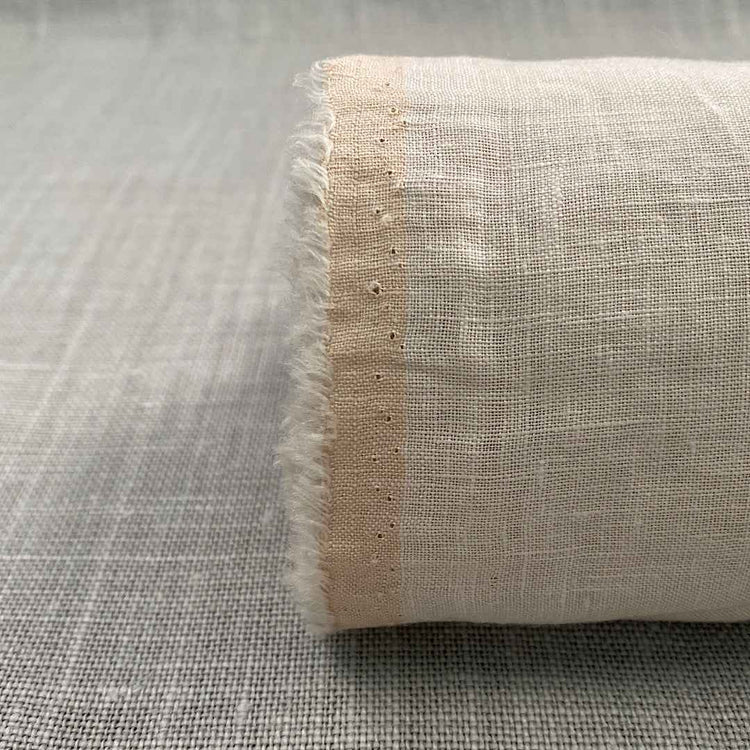 Pur lin beige ivoire sanfor airo