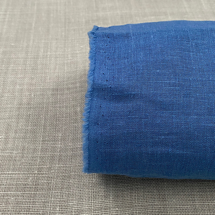 Lino puro azul cerúleo sanfor
