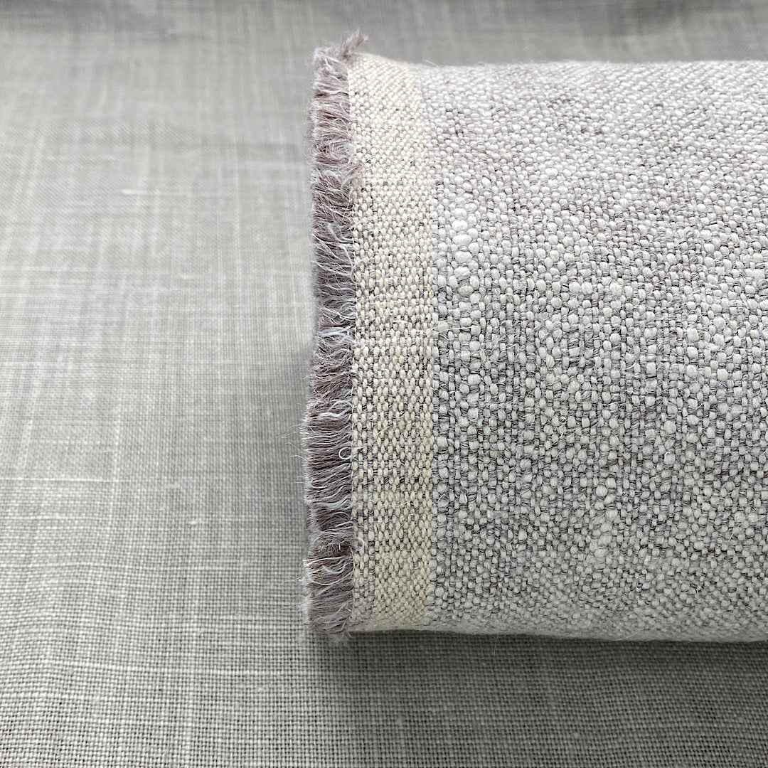 Lin mélangé blanchi gris changeant