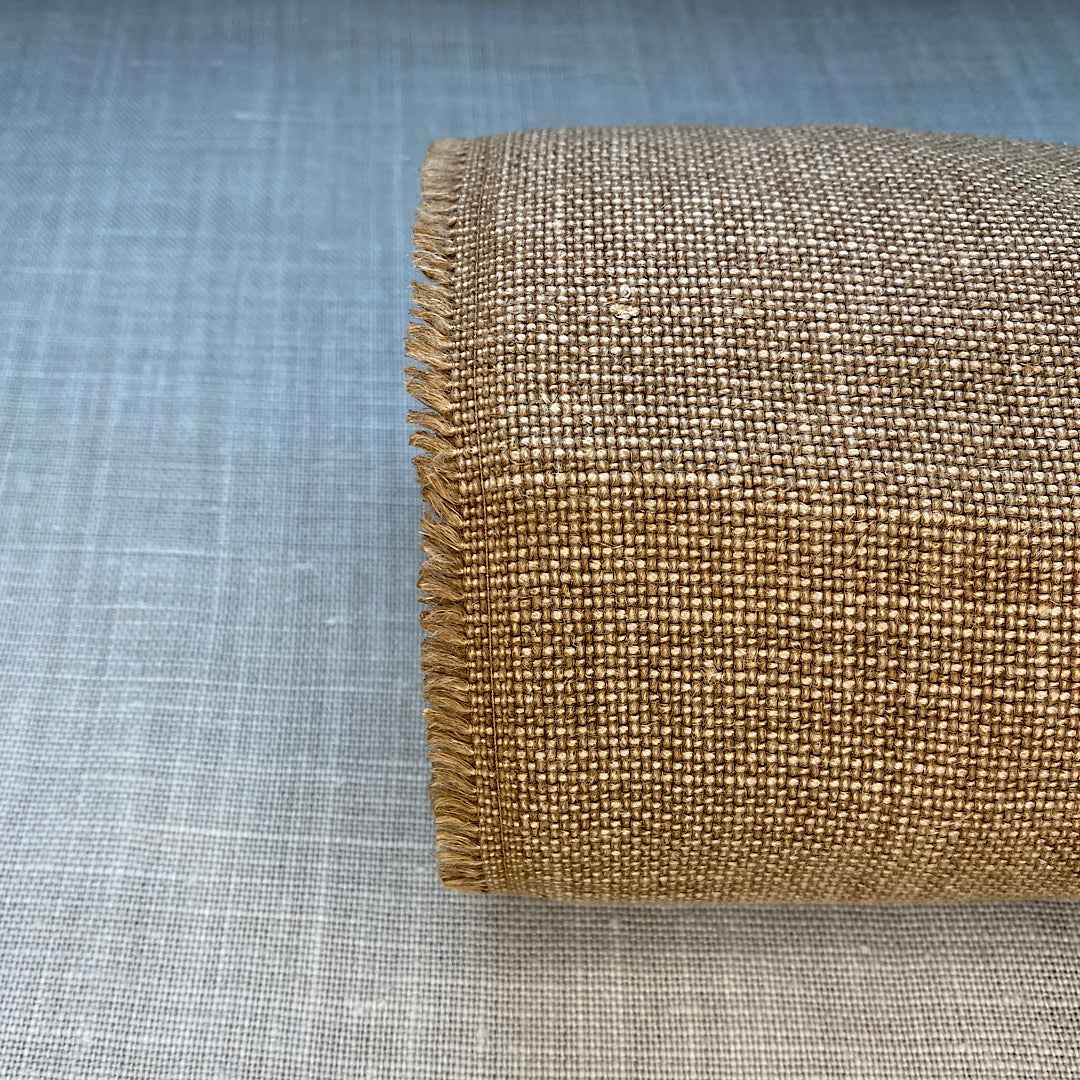 Pur lin blanchi marron bronze