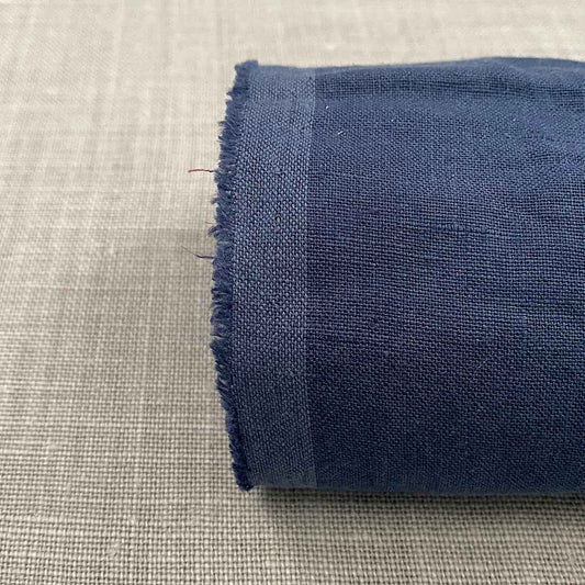 Pur lin bleu marine lavé à la pierre