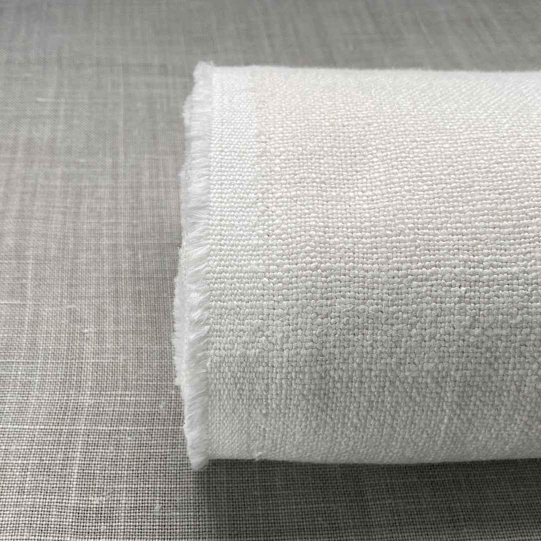 Lin mélangé changeant blanc crème blanchi