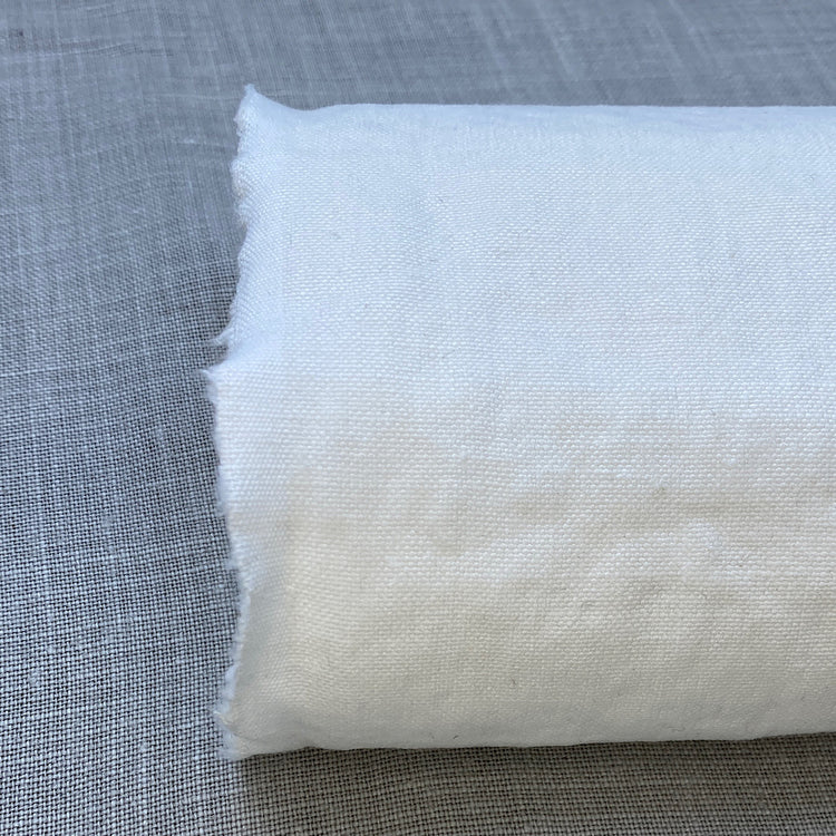 Lin mélangé blanc nacré lavé à la pierre